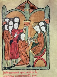 Grevinden af Bearn sværger hyldest til Alfonso II af Aragon og lover ikke at gifte sig uden hans samtykke fra manuskriptet kendt som 