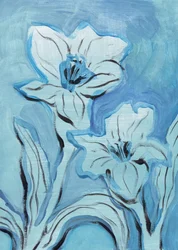 Abstrakte blå blomster
