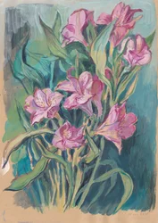Levende lyserøde blomster
