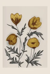 Vintage gyldne vilde blomster