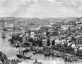 Havnen i Lissabon, Portugal, 1800-tallet