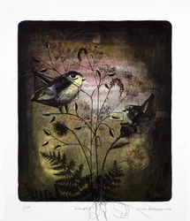Sampler, 2016 (mokulito-litografi med håndkolorering)