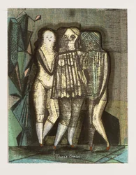 Three Graces, 2014 (mokulito-litografi med håndkolorering)