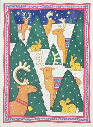 Rensdyr omkring juletræerne