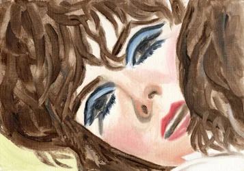 Myrtle (Blue Eyeshadow), 2024 (olie på papir)