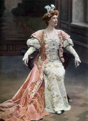 Den skotske operasangerinde Mary Garden (1874-1967) som Orlanda i operaen "La reine Fiammette" i Paris, foto af Cautin et Berger fra det franske blad "Le Theatre" 11. februar