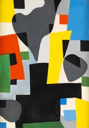Composition, ca. 1948 (olie på lærred)