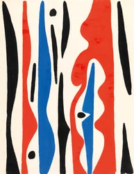 Komposition, ca. 1950 (gouache på papir)