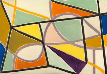 Composition, ca. 1952 (olie på lærred)