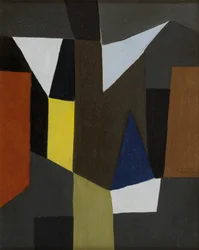 Composition, ca. 1955 (olie på lærred)