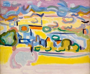 Fauvist-landskab, ca. 1945 (olie på lærred)