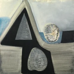 Lyriske former, ca. 1949 (olie på lærred)