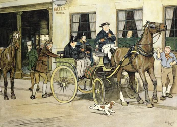 Pickwickianerne starter fra Bull Hotel i Rochester