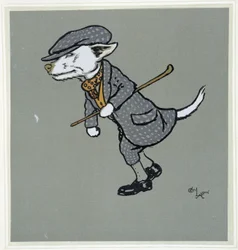 Hvid ræv, gentleman - i "" Merry Party"", ill. af Cécil Aldin, red. Hodder & Stoughton, London
