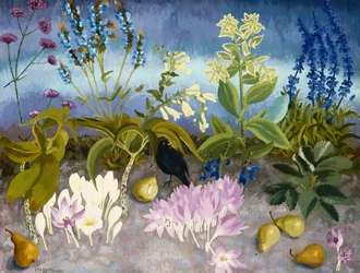Solsort og blomster