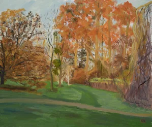 November Sun on the Redwoods (olie på lærred)