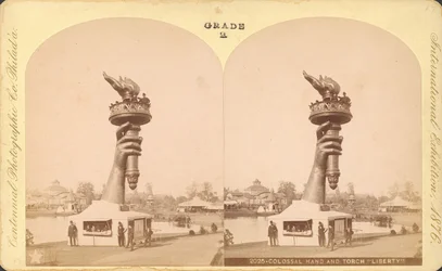 Kolossal hånd og fakkel, Liberty, Centennial Exhibition, Philadelphia