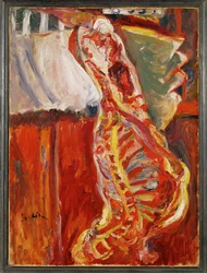 Halv side af oksekød, ca. 1922-23 (maleri på lærred)