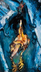 Plukket kylling, ca 1925, af Chaim Soutine (1894-1943), olie på lærred. Frankrig, det 20. århundrede.