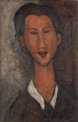 Portræt af Chaim Soutine (1893-1943) - Maleri af Amedeo Modigliani (1884-1920)