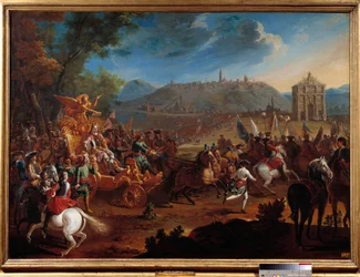 Triumf for Charles V, hertug af Lorraine (1643-1690) i hans sejr over tyrkerne. Maleri af Charles Herbel (1656-1703)