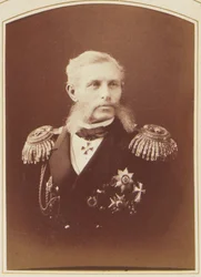 Amiral Grigory Butakov, pere des tactiques navales a vapeur - Portræt af admiral Grigory Ivanovich Butakov (1820-1882), af Bergamasco, Charles (Karl) (1830-1896). Albumin foto