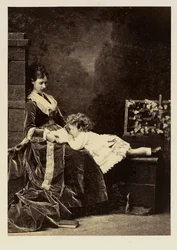 Marie Fedorovna (Dagmar af Danmark) (1847-1928) og hendes søn Tsarevich Nicolas Aleksandrovich (Nicholas II)