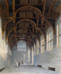 Gothic Hall, Indgravering af William James Bennett (1787-1844), Baseret på design af Charles Wild (1781-1835), Fra The History of the Royal Residences