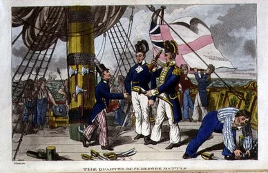 The Quarter Deck before Battle, tallerken fra 