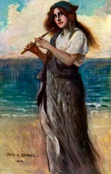 Nancy Price 1880-1970, engelsk skuespillerinde, som Pallas Athene i Ulysses, 1902.