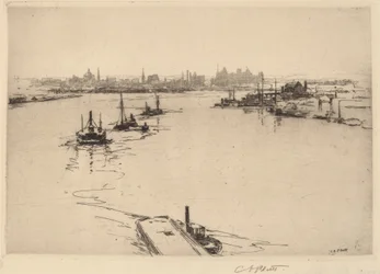 Williamsburg fra broen (skitse)