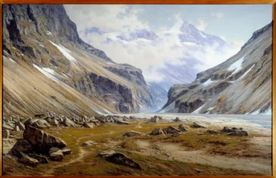 Veneondalen ved Saint Christophe en Oisans i Alperne Maleri af Charles Bertier (1860-1924) 1894 Dim. 2x3,2 m Grenoble, Fine Arts Museum - Valley of Veneon ved Saint Christophe en Oisans i Alperne. Maleri af Charles Bertier (1860-1924)
