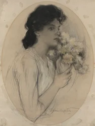 Pige med blomster