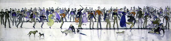 Winter Games (pen og blæk, akvarel)