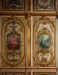 Malet panel af Charles-Andre Van Loo (1684-1745), Chateau de Fontainebleau, Frankrig