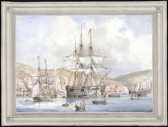 Vue de Malte (View at Malta) - Maleri af Charles Andrew Dyce (1816-1853), akvarel på papir (25,1x34,9 cm), ca. 1849 - Yale University (USA)
