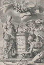 Frontispice til Vnuiersa Historia Profana, ca. 1630-70.