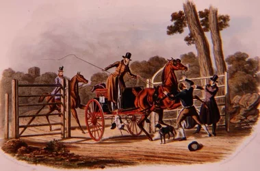 "An Insubordinate Gate Keeper", indgraveret af R.G. Reeve (fl.1811-37) pub. af Thomas McLean