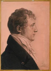 James Alexander Fulton fra Mt. Erin, ca. 1808 (kul, hvidt kridt og bistre pastel farveblyant på papir, der ligger om bord)