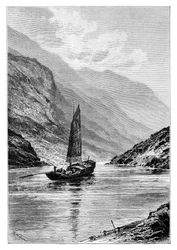 Den øvre Yangtze-flod, Kina, 1895.