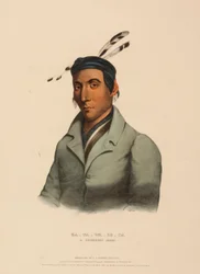 KA-TA-WA-BE-DA. A CHIPPEWAY CHIEF, fra History of the Indian Tribes of North America.