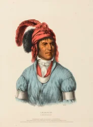 LEDAGIE. A CREEK CHIEF, fra History of the Indian Tribes of North America.