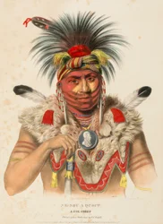 NE-SOU-A-QUOIT. A FOX CHIEF, fra History of the Indian Tribes of North America.