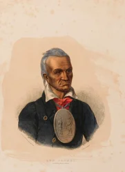 RØD JACKET. SENECA KRIGSHØVDING.