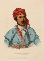 TIMPOOCHEE BARNARD. AN UCHEE WARRIOR, fra History of the Indian Tribes of North America.