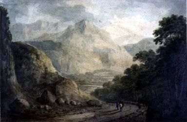 Landscape: A Rocky Stream with Wooded Banks, 1800-tallet