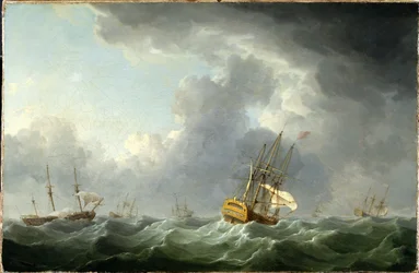 Engelske skibe, der løber før en kuling