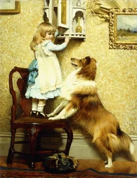 Lille pige og hendes sheltie, 1892