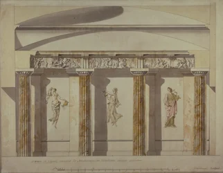 Design til det store kabinet i Pavlovsk-paladset, begyndelsen af 1780