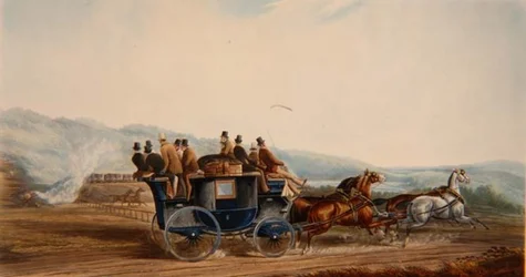 The Road Versus Rail, indgraveret af J. Harris, fra 